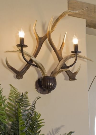 Red Deer Antler Wall Sconce